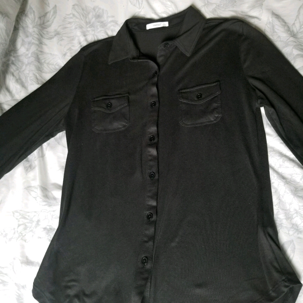 Soft black button-up